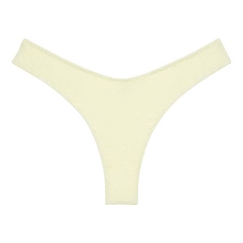 Buttercream Rib Added Coverage Lulu Zig Zag Stitch Bikini Bottom