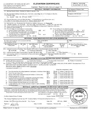 Fillable Online Fema Flood Elevation Certificate Forms And Instructions