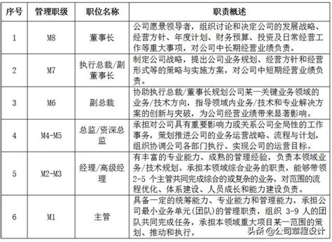 公司職位職級管理規定（試行） 每日頭條