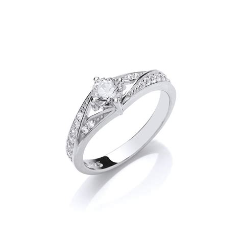 Silver Cubic Zirconia Solitaire Gina Ring Cavendish French