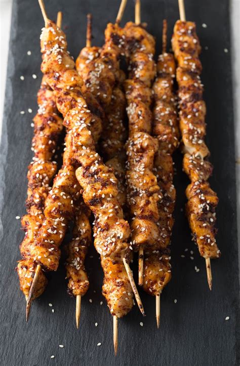 Korean Chicken Skewers | Chicken skewer recipe, Kebab recipes, Skewer ...