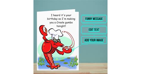 Cajun Creole Crawfish Funny Birthday Card Zazzle