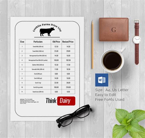 40 Price List Templates Doc Pdf Excel Psd