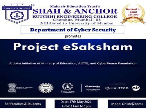 Project Esaksham A Initiative Of Aicte Sakec Cyber Security Department