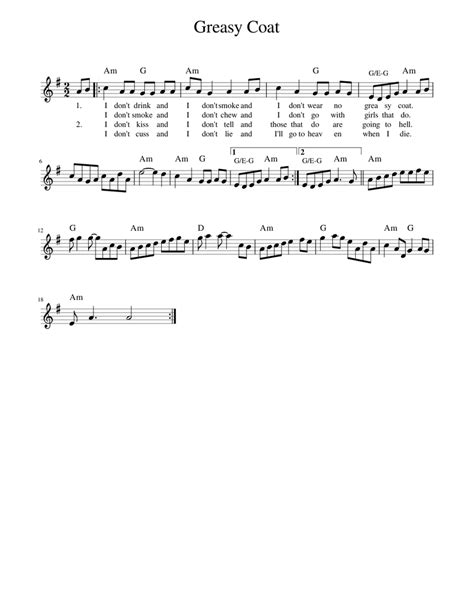 Greasy Coat Sheet music for Piano (Solo) | Musescore.com