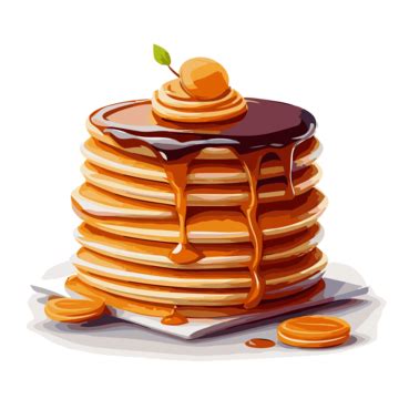 Pancakes Stack Up Cartoon Clipart Vector Sticker Design With Cartoon