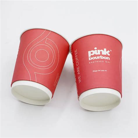 Customized 8oz Pe Coated Biodegradable Double Wall Disposable Coffee