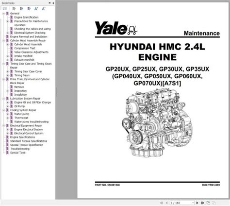 Yale Forklift A S Gp Glp Gdp Ux Service Manual