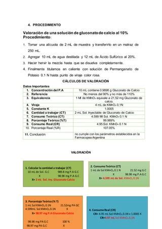 Informe De Gluconato De Calcio Ruben Pdf