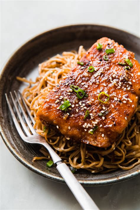 Teriyaki Sesame Salmon With Ginger Noodles Recipe Little Spice Jar