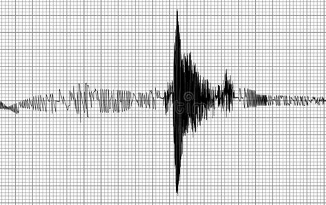 Seismogram Of Seismic Activity Or Lie Detector Red Record On Blue Chart Paper Stock Vector