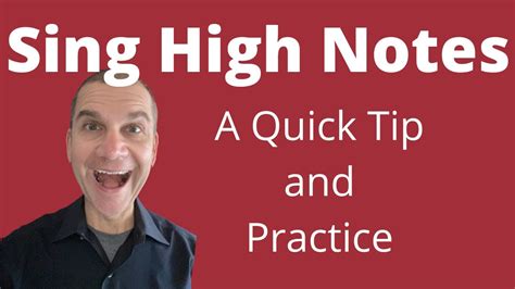 How To Sing High Notes A Quick Tip And Practice Youtube