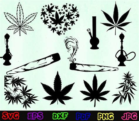 Weed Leaf Smoking Joint Svg Silhouette Cannabis Svg 42 Off