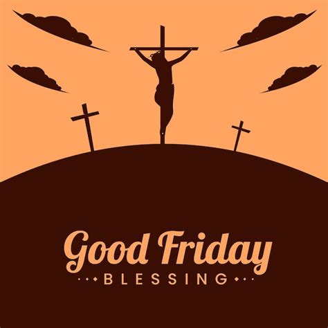 Premium Vector Good Friday Background Silhouette Crucifixion Of