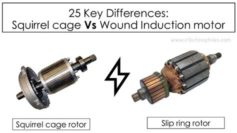 25 key differences between Squirrel cage and Wound Induction Motor