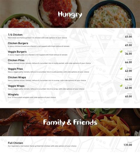 Nando's Menu Prices & Specials