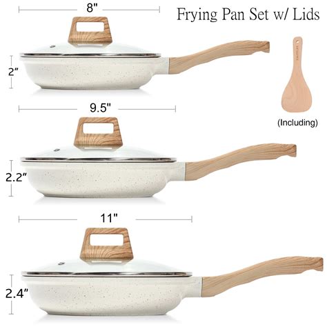 Eslite Life Nonstick Frying Pan Set With Lids Pfoa Free On Galleon