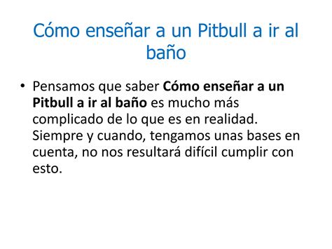 Método Para Saber Cómo enseñar a un Pitbull a ir al baño PPT