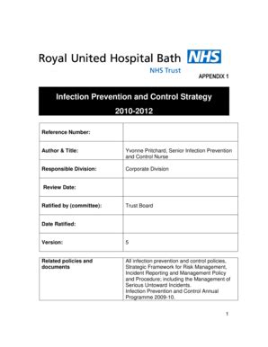 Fillable Online Ruh Nhs Infection Prevention Control Strategy