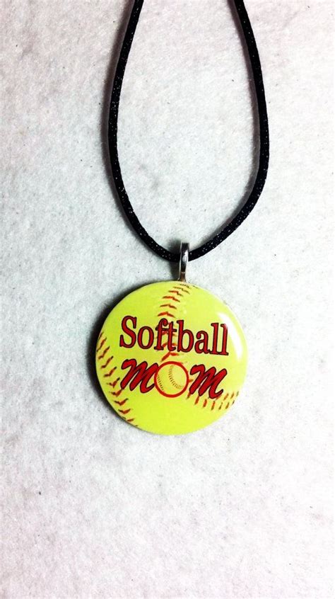 Softball Mom Necklace Sports Pendant By Sherrollsdesigns On Etsy