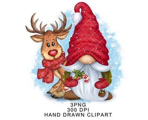 Christmas Deer Gnome PNG Winter Clipart Digital Cute Gonk - Etsy ...