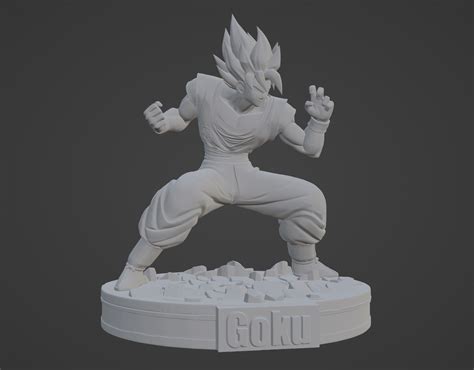 Fichier Stl Goku En Position De Combatplan Pour Imprimante D