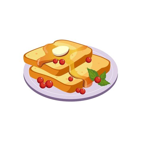 Premium Vector Toasts With Butter Breakfast Food Element Isolated Icon