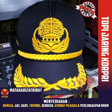 Jual Topi Jaring Korpri Free Bordir Nama Shopee Indonesia