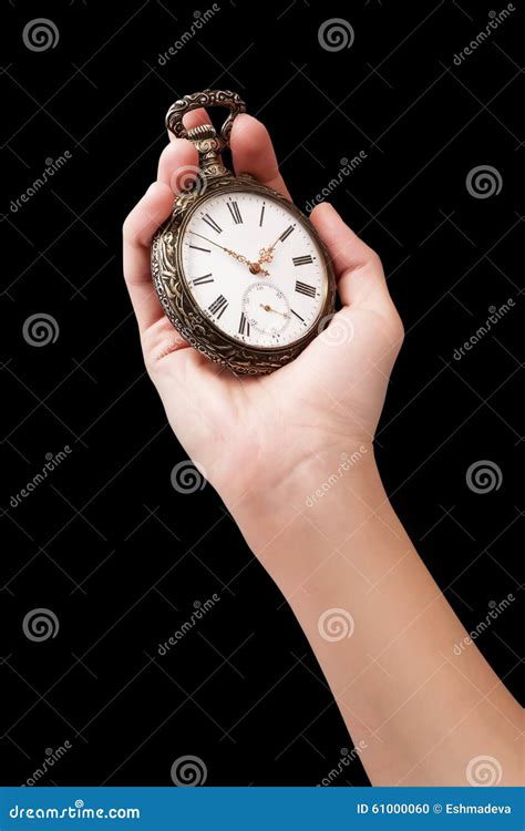 Hand Holding Vintage Pocket Watch Stock Photo Image Of Closeup