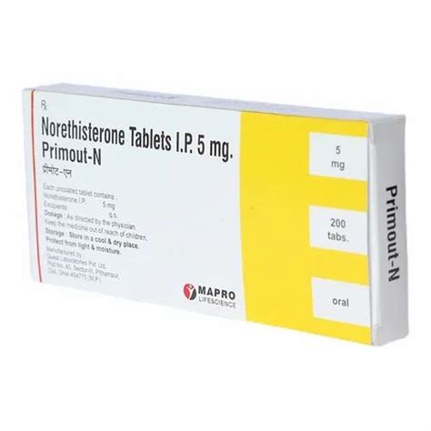 Norethisterone Tablets, Packaging Type: Box, 5 mg at Rs 150/box in Surat