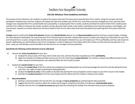 SOLUTION Snhu Eco 201 Milestone Three Guidelines And Rubric Studypool