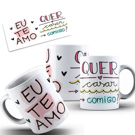 Caneca Dia Dos Namorados Quer Casar Comigo Eu Te Amo Elo7