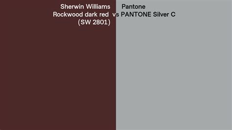 Sherwin Williams Rockwood Dark Red Sw Vs Pantone Silver C Side