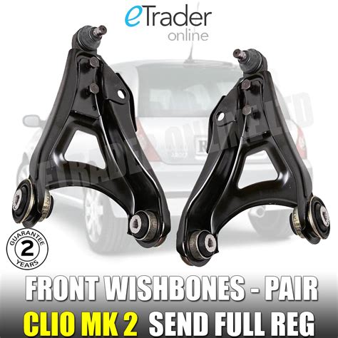 Renault Clio Mk Front Lower Suspension Wishbones Arms Pair