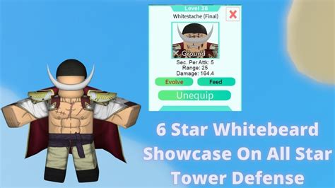 6 Star Whitebeard Showcase On All Star Tower Defense Youtube