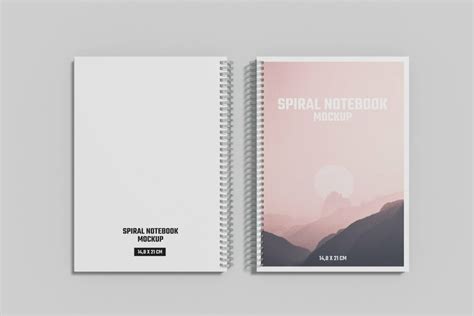 A5 Spiral Notebook Mockup Masterbundles