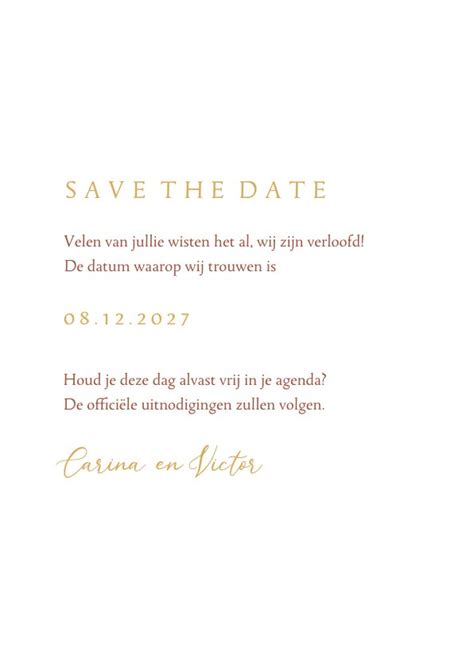 Save The Date Trouwkaart Winter Herfst Bladeren Kaartje Go