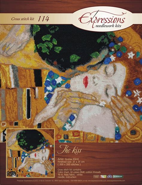 KIT The Kiss Gustav Klimt Cross Stitch Kit DMC Etsy