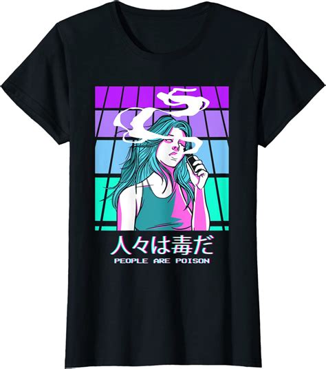 People Are Poison Retro Anime Girl Vaporwave Aesthetic Otaku T Shirt