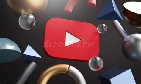 Youtube Logo Around 3d Rendering Abstract Shape Background Editorial