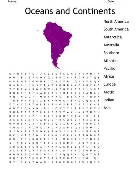 Continents And Oceans Word Search Wordmint The Best Porn Website