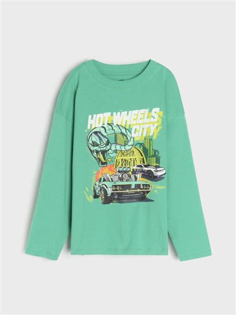 Koszulka z długimi rękawami Hot Wheels Kolor zielony SINSAY 910CG 76X