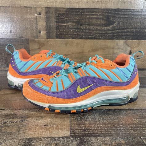 Nike Air Max 98 Cone Size 10 Mens 2018 924462 800 Orange White Blue Ships Fast Ebay