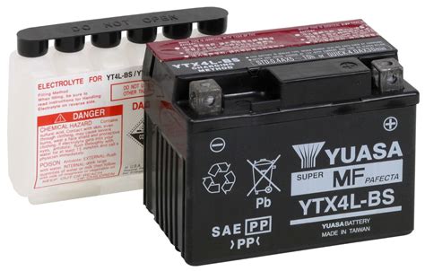 Yuasa YTX4L BS 12v 3 2Ah AGM Motorcycle Battery YT4LB S