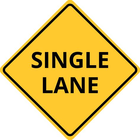 Single Lane Ahead Traffic Sign Template Square Signs