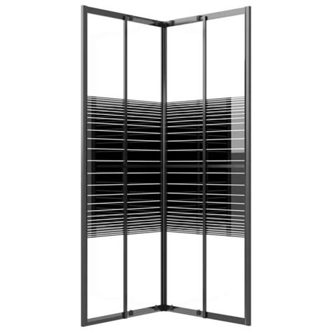 Cabine de douche à rayures ESG 80x80x180 cm Noir SALALIS SP2777