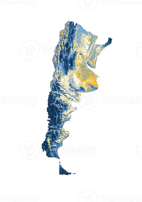 Argentina Map With The Flag Colors Red And Yellow Shaded Relief Map 3d