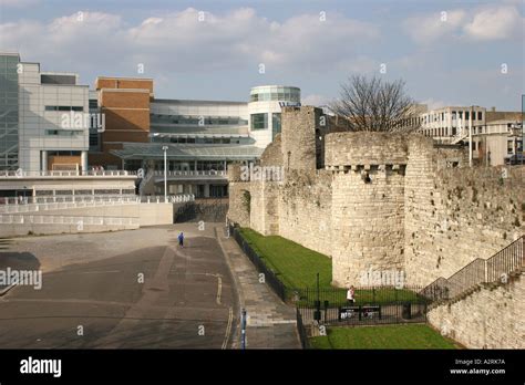 West Quay Shopping Centre And City Walls Southampton England Stock