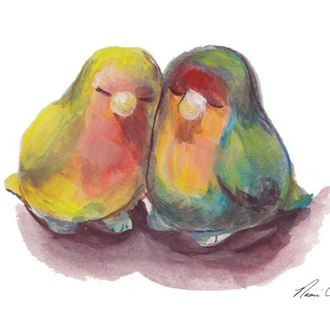 Love Birds Art Etsy