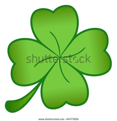 Green Cloverleaf Isolated On White Background Stock Illustration